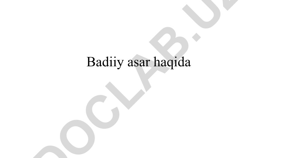 Badiiy asar tushunchasi va badiiy kommunikatsiya