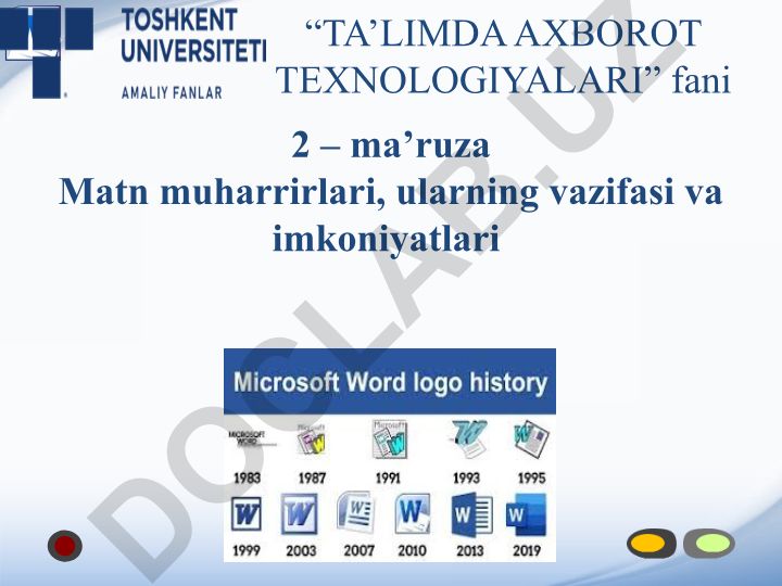 Matn muharrirlari, ularning vazifasi va imkoniyatlari