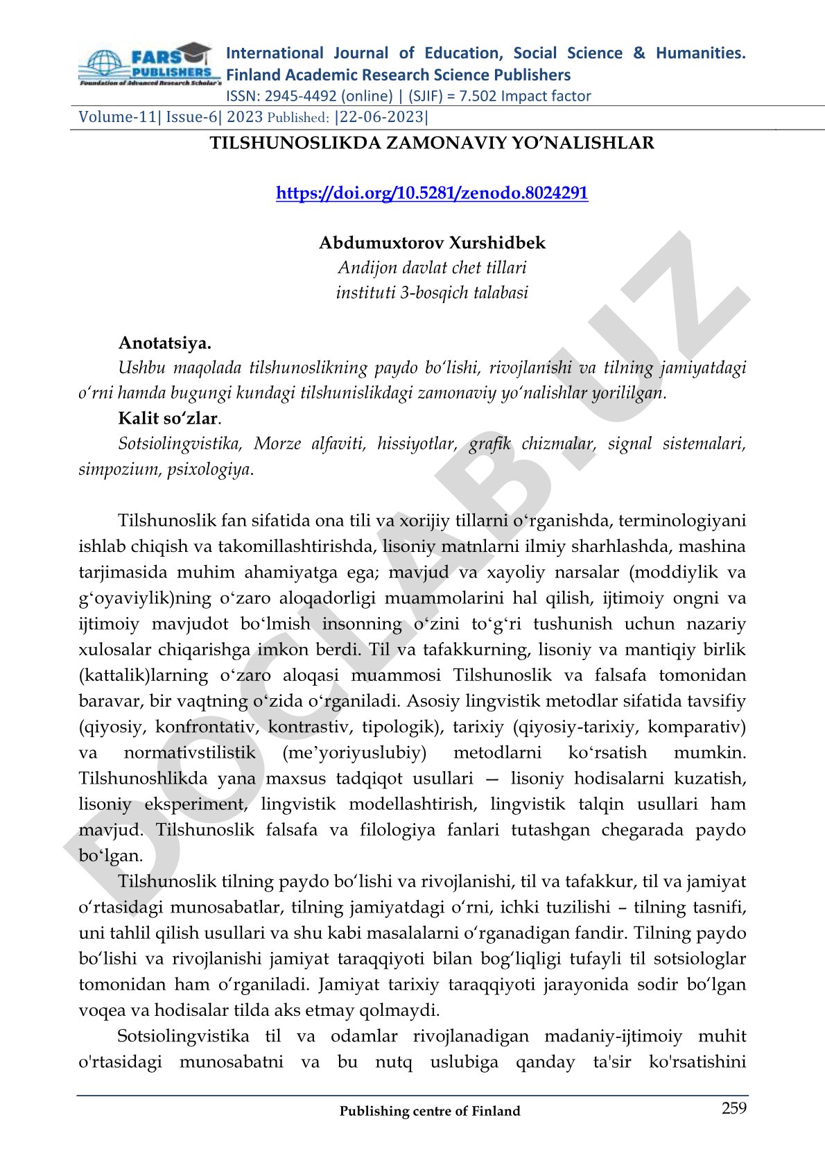 Tilshunoslikda zamonaviy yo'nalishlar