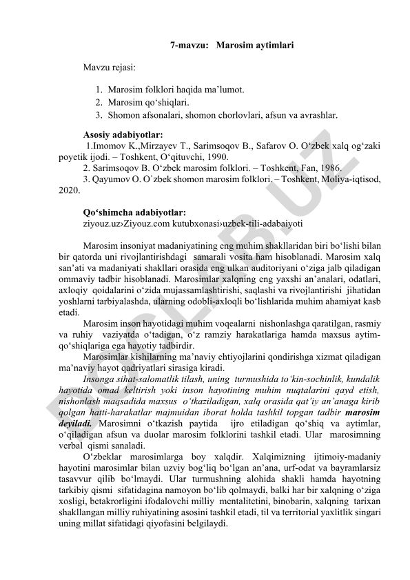 Marosim aytimlari