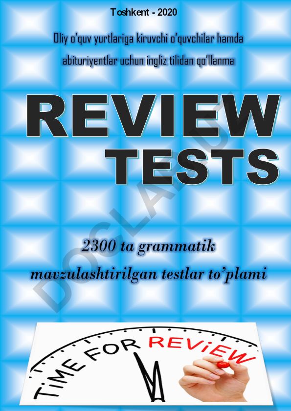 Ingliz tili grammatikasi testlar to'plami