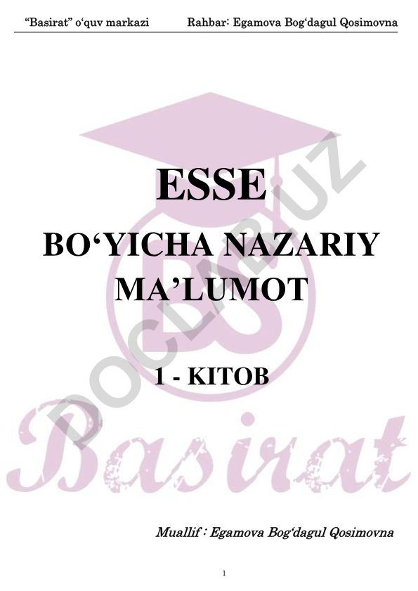 Essening nazariy asoslari va talablari