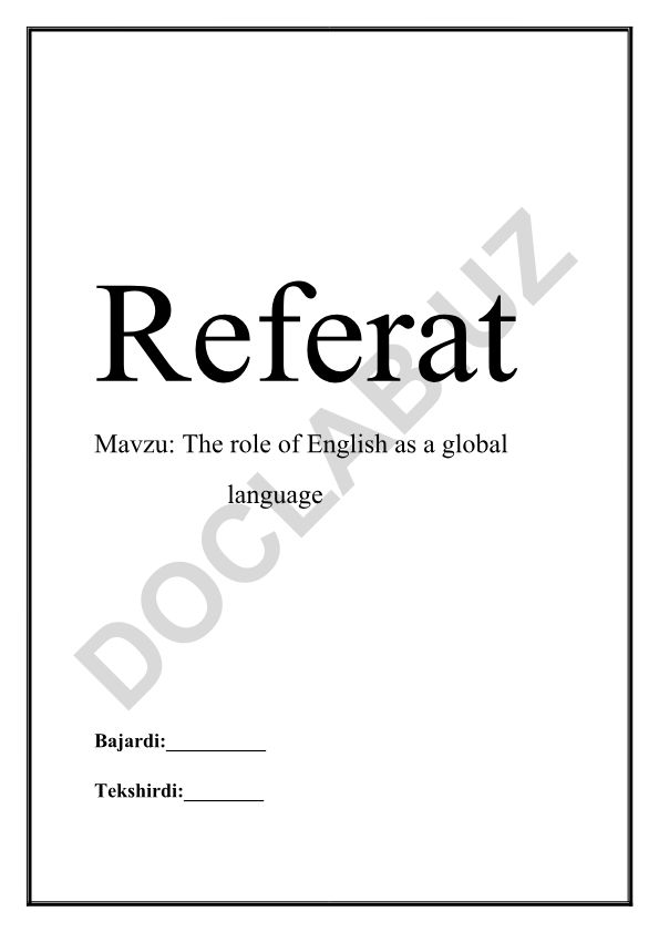 The role of English as a global language