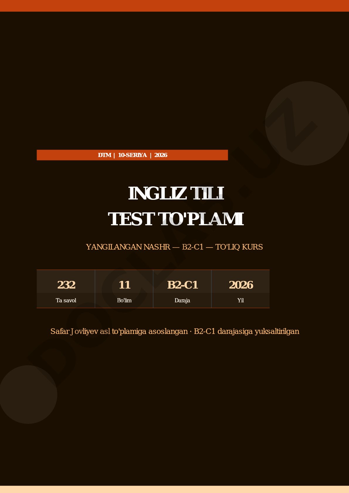 DTM 10-SERIYA 2026 INGLIZ TILI TEST TO'PLAMI YANGILANGAN NASHR B2-C1