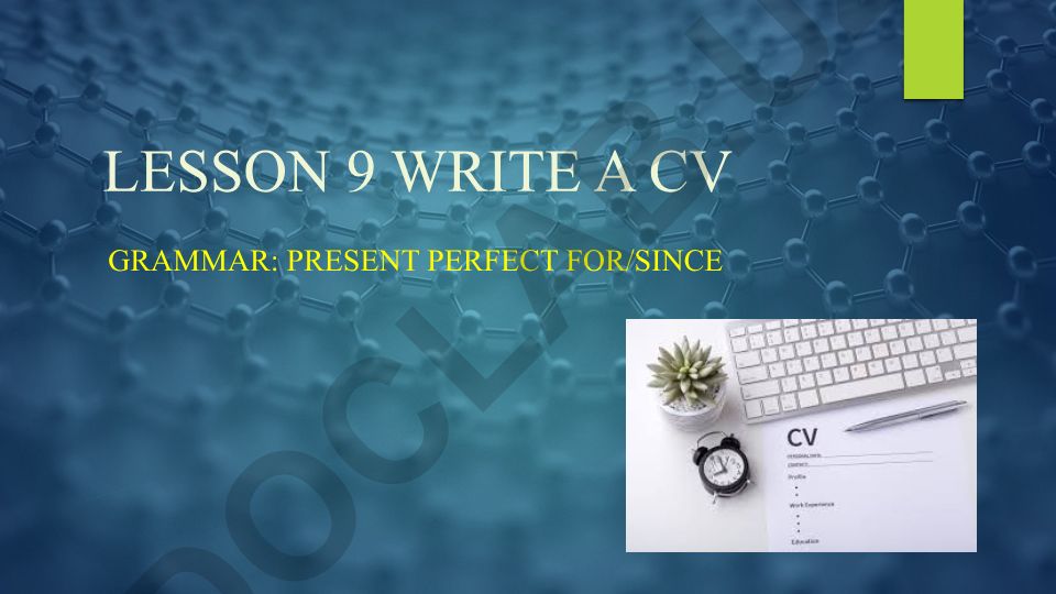 CV yozish va Present Perfect for/since grammatikasi
