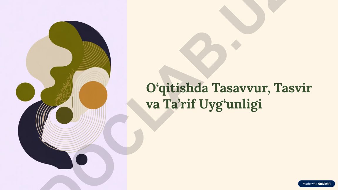 O‘qitishda Tasavvur, Tasvir va Ta’rif Uyg‘unligi