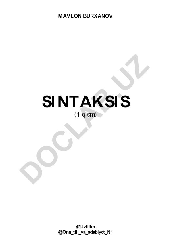 Sintaksisda so'z birikmalari va gaplar o'rganilishi