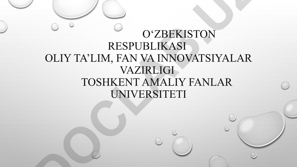 Toshkent Amaliy Fanlar Universiteti