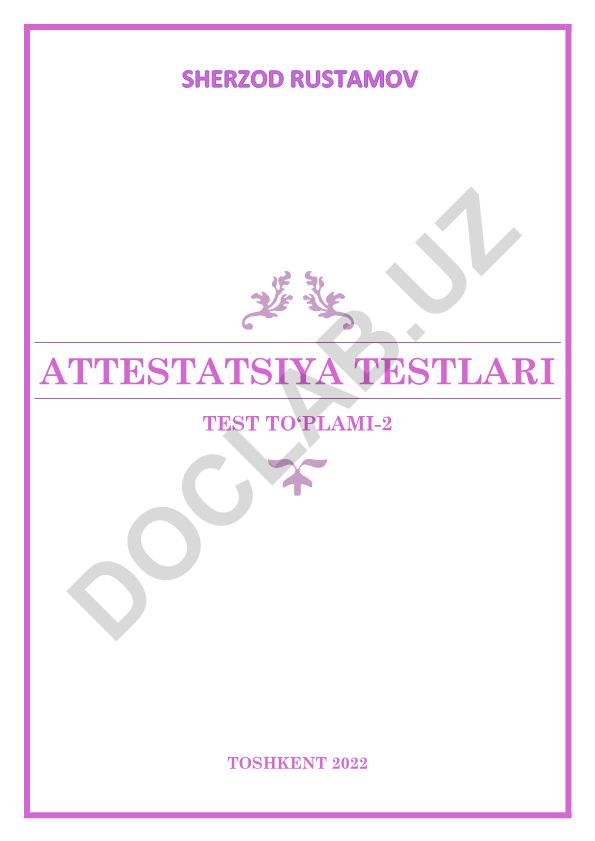 O'zbek tili attestatsiya testlari 1-variant