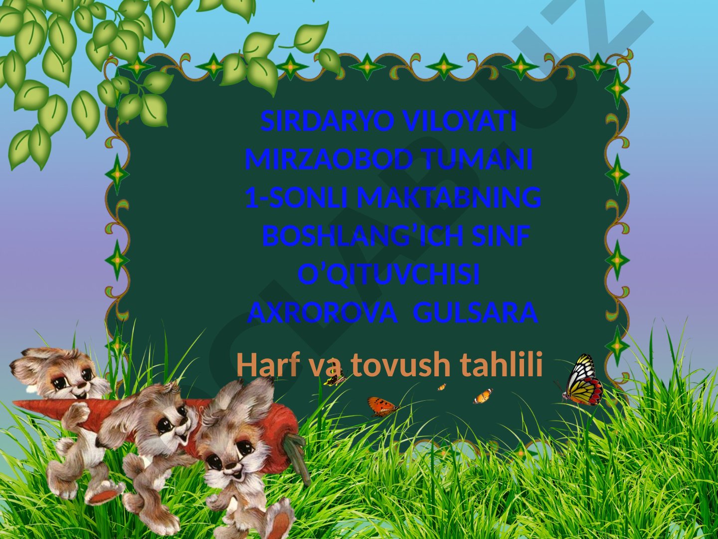 Harf va tovush tahlili