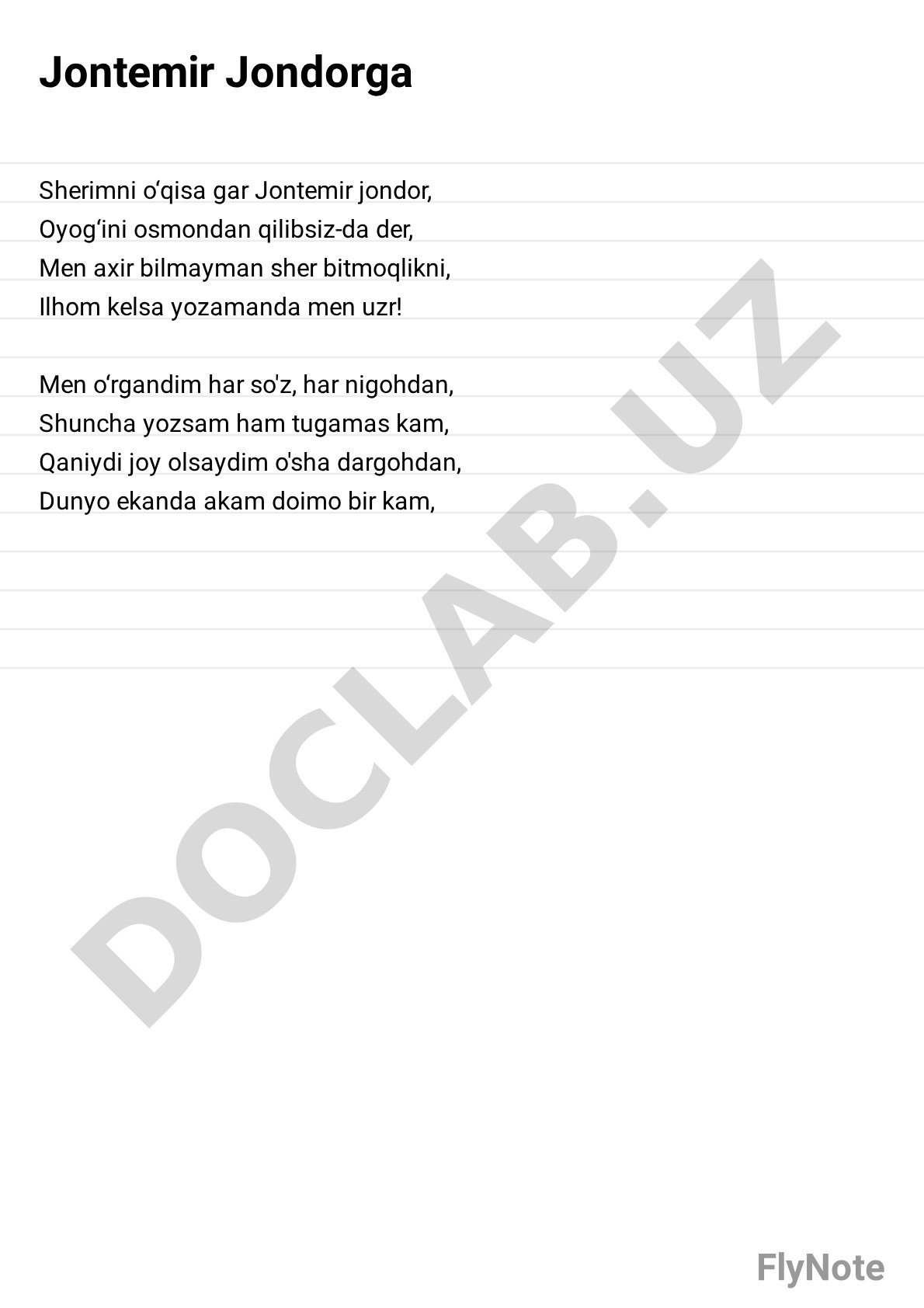 Sherimni o‘qisa gar Jontemir jondor