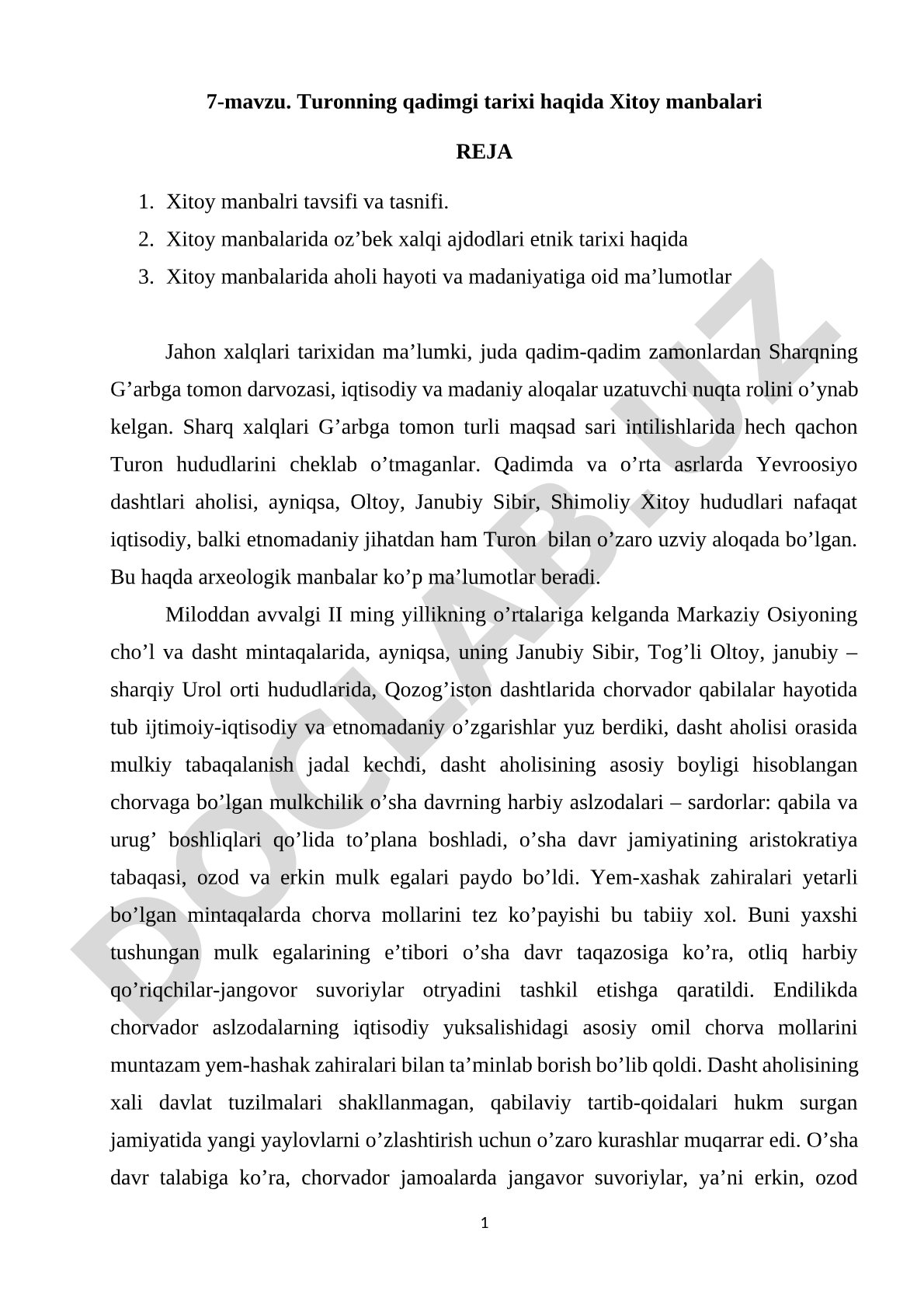 Turonning qadimgi tarixi haqida Xitoy manbalari
