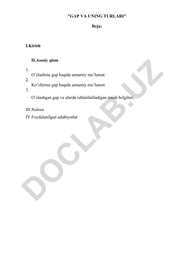 Gap va uning turlari