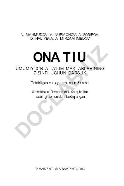 Ona tili 7-sinf darsligi
