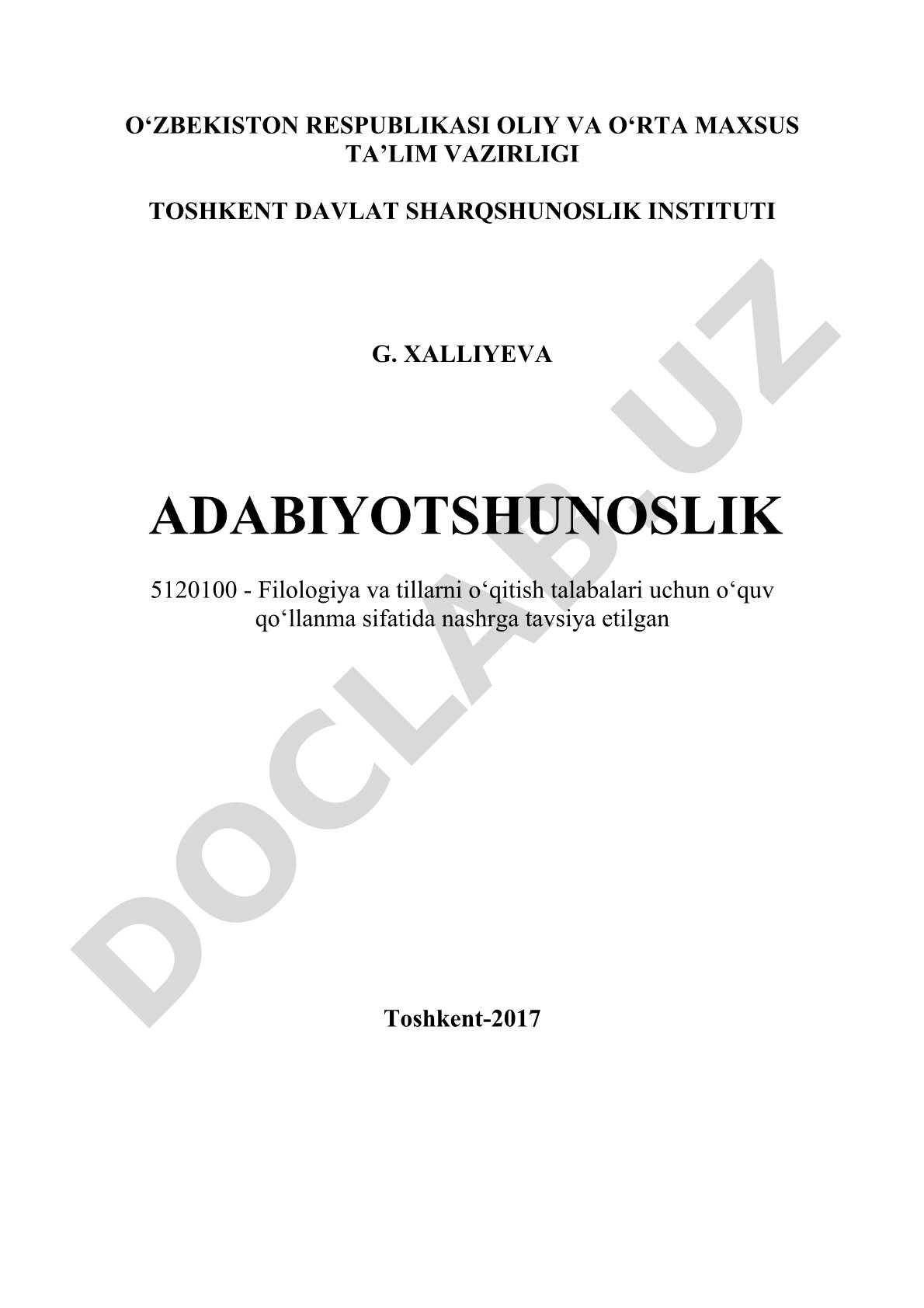Adabiyotshunoslik