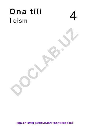 Ona tili 4-sinf I qism darsligi