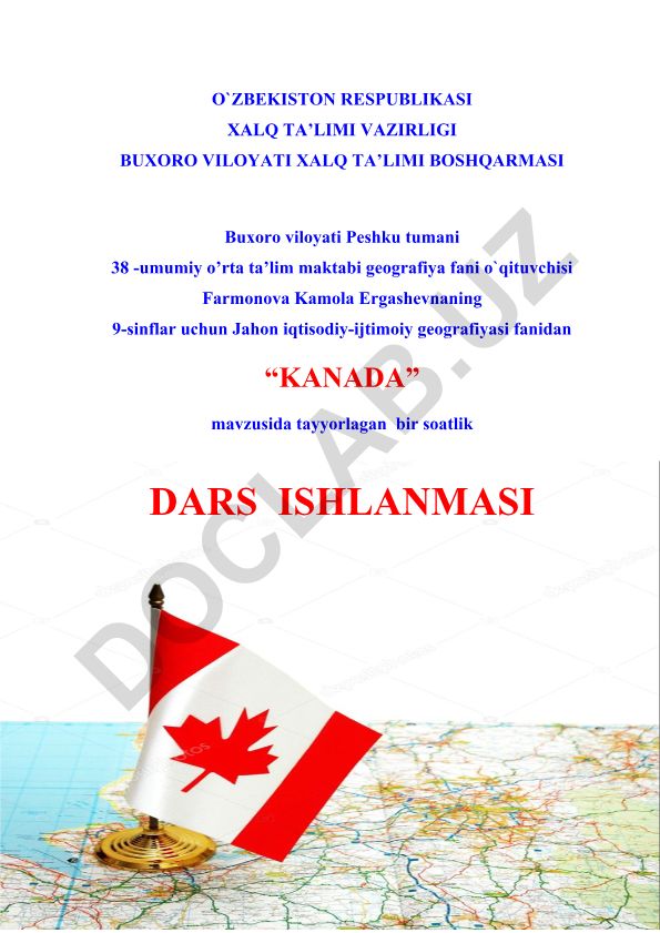 Kanada davlati haqida geografiya dars ishlanmasi