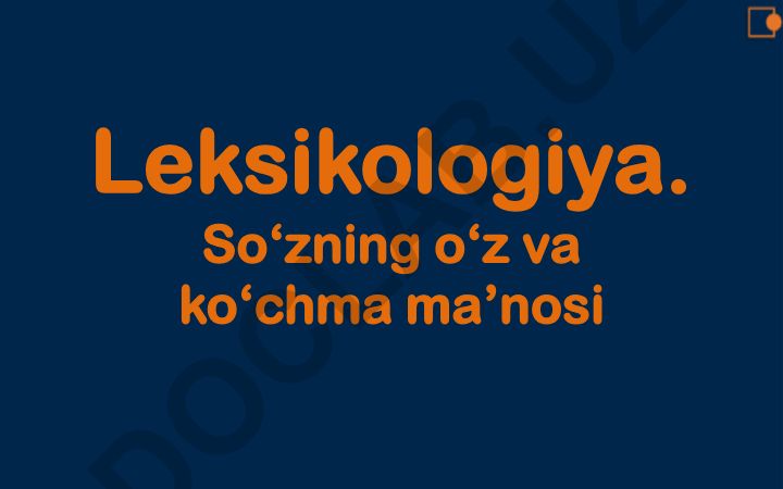So‘zning o‘z va ko‘chma ma’nolari