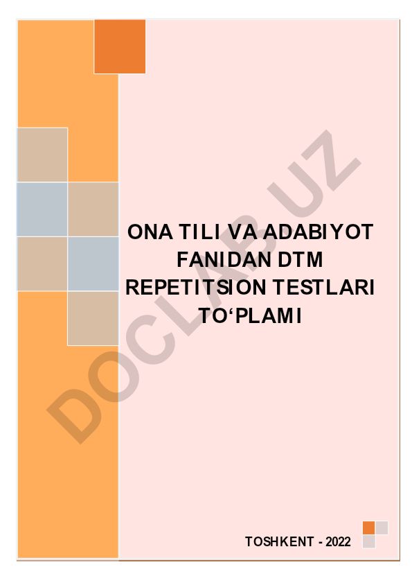 Ona tili va adabiyot fanidan DTM repetitsion testlari