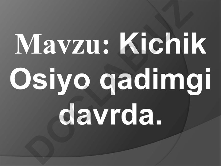 Kichik Osiyo qadimgi davrda