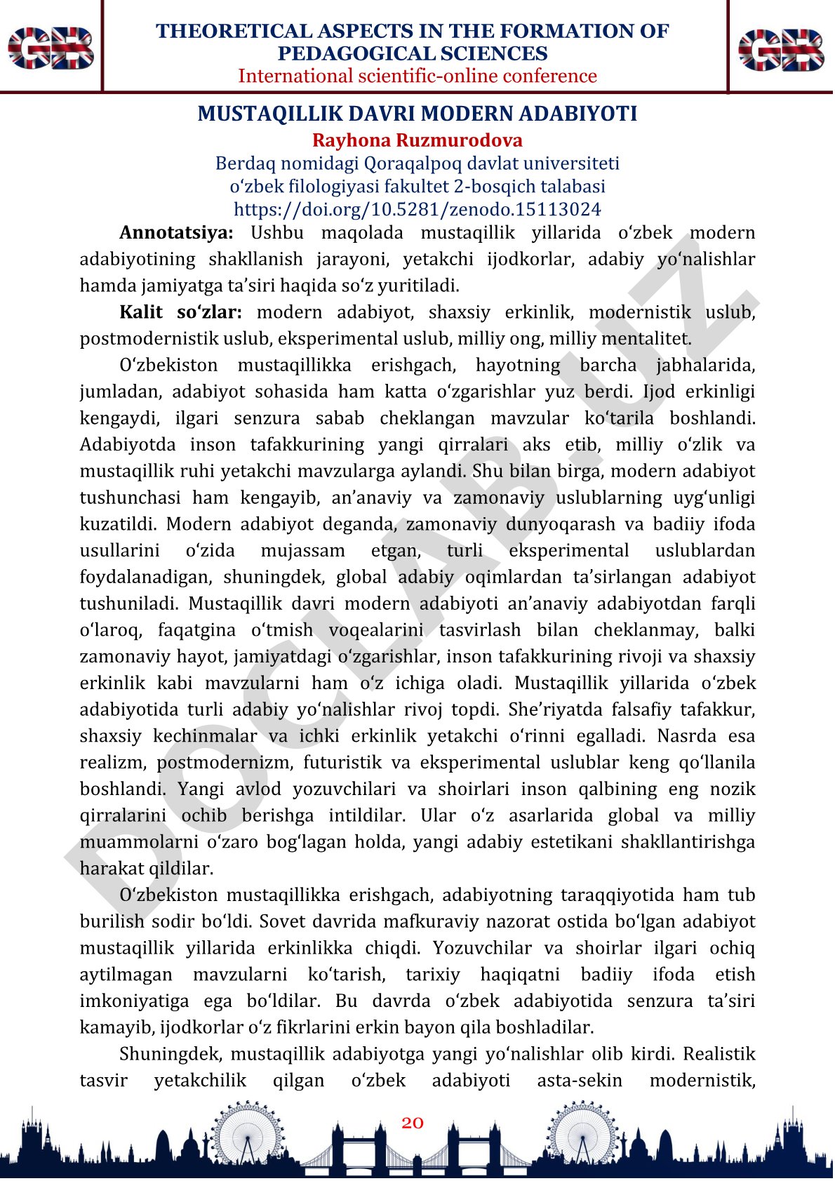 Mustaqillik davri modern adabiyoti