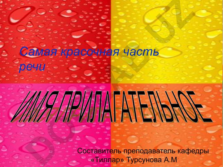 Имя прилагательное в русском языке