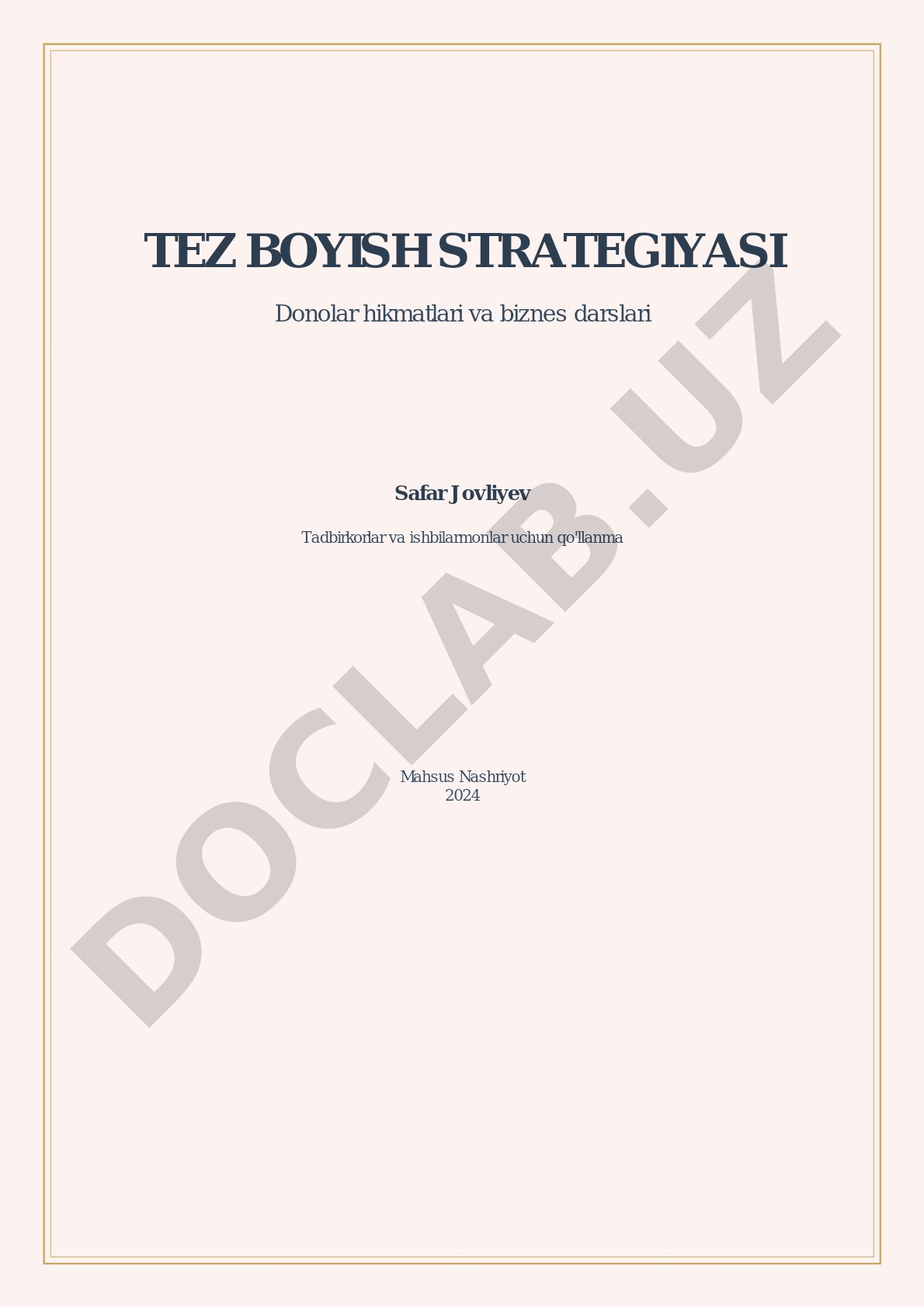 Tez boyish strategiyasi: donolar hikmatlari va biznes darslari