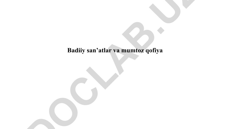 Badiiy san'atlar va mumtoz qofiya