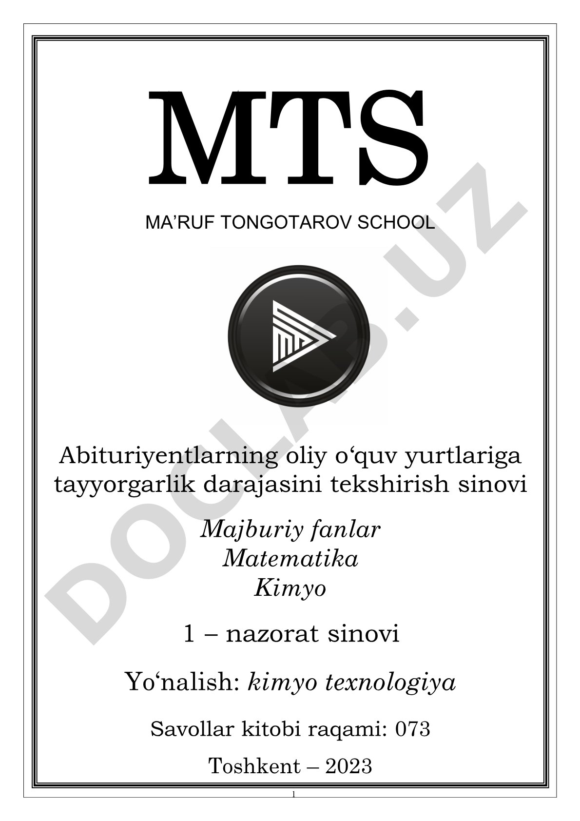 Abituriyentlarning oliy o‘quv yurtlariga tayyorgarlik darajasini tekshirish sinovi