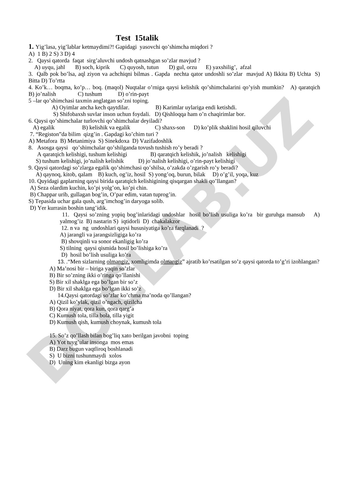 Test 15talik