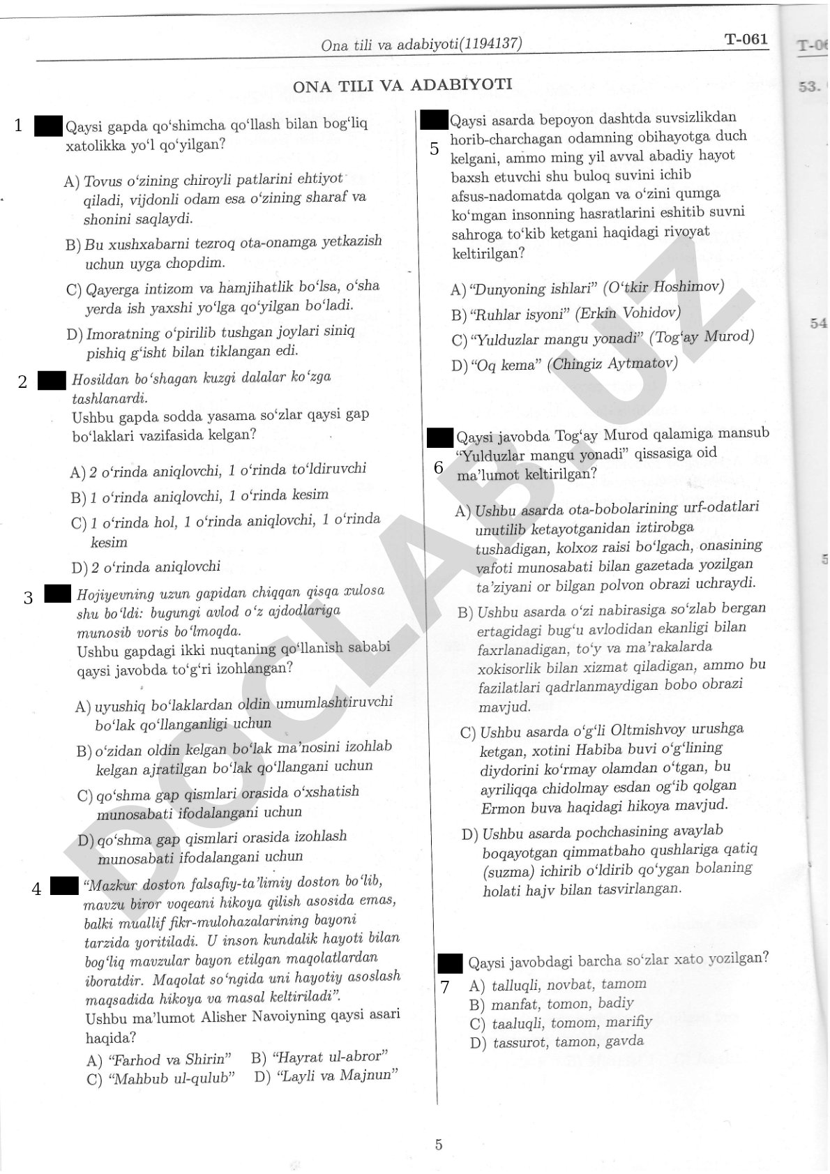 Ona tili va 46-48 savollar