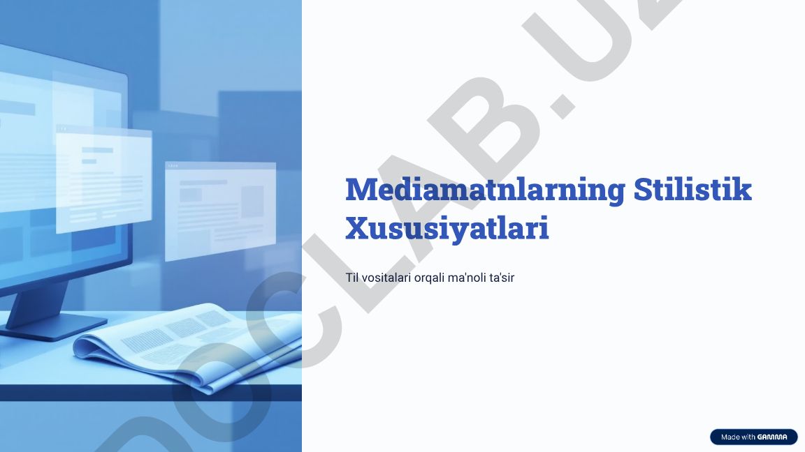 Mediamatnlarning Stilistik Xususiyatlari va Til Vositalari