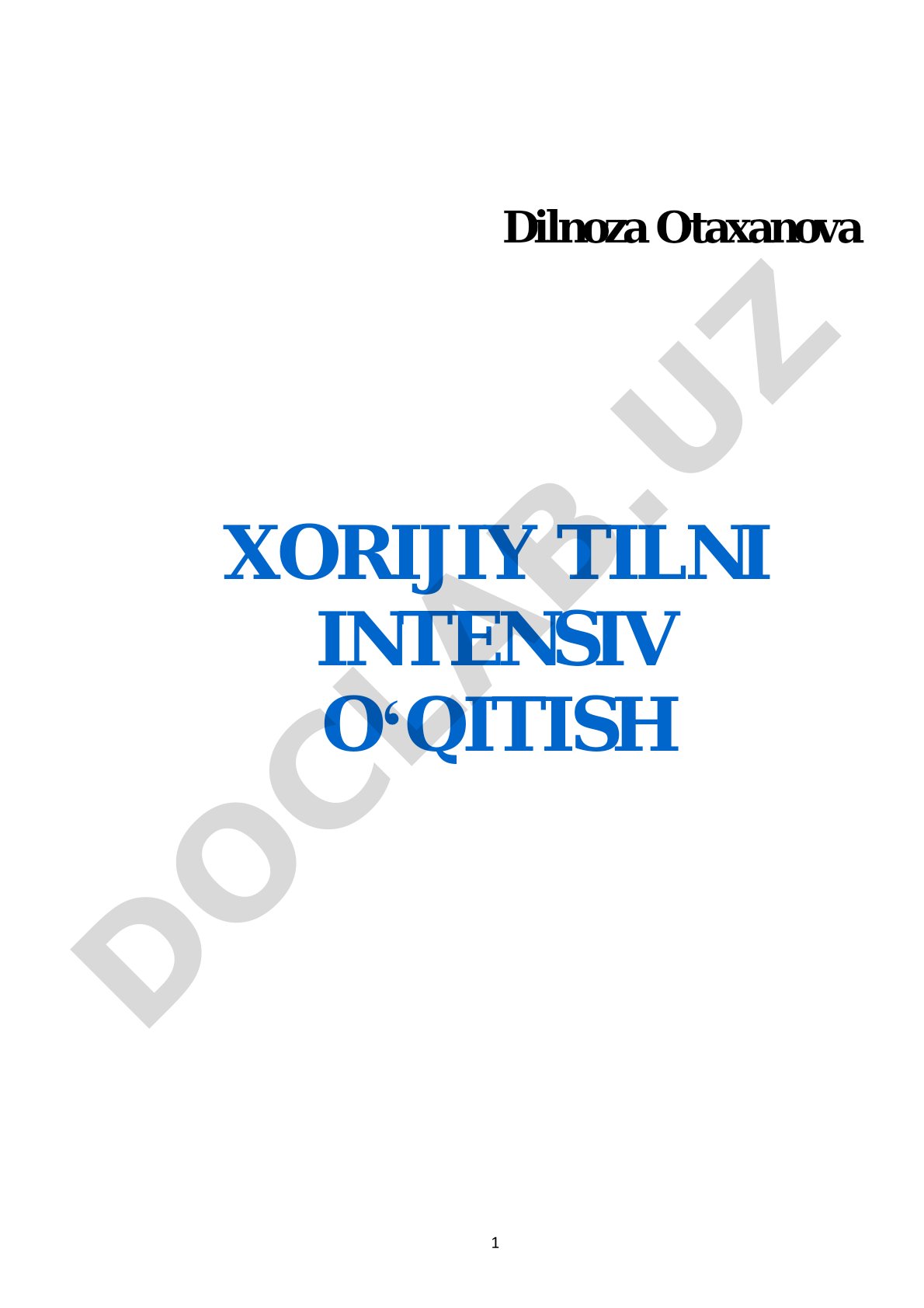 Xorijiy tilni intensiv o'qitish