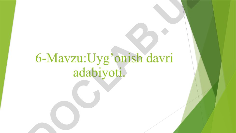 Uyg'onish davri adabiyoti