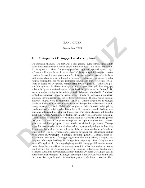 O'zingni - O'zingga keraksiz qilma