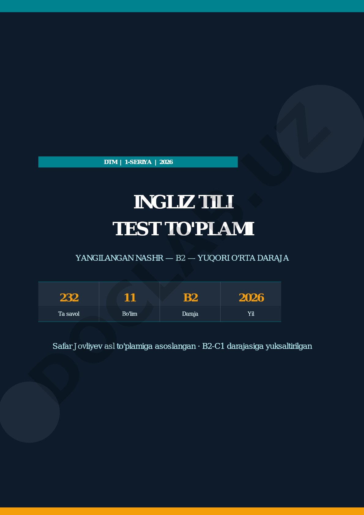 DTM Ingliz Tili Test To'plami 1-Seriya B2 2026