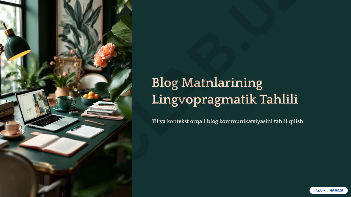 Blog Matnlarining Lingvopragmatik Tahlili