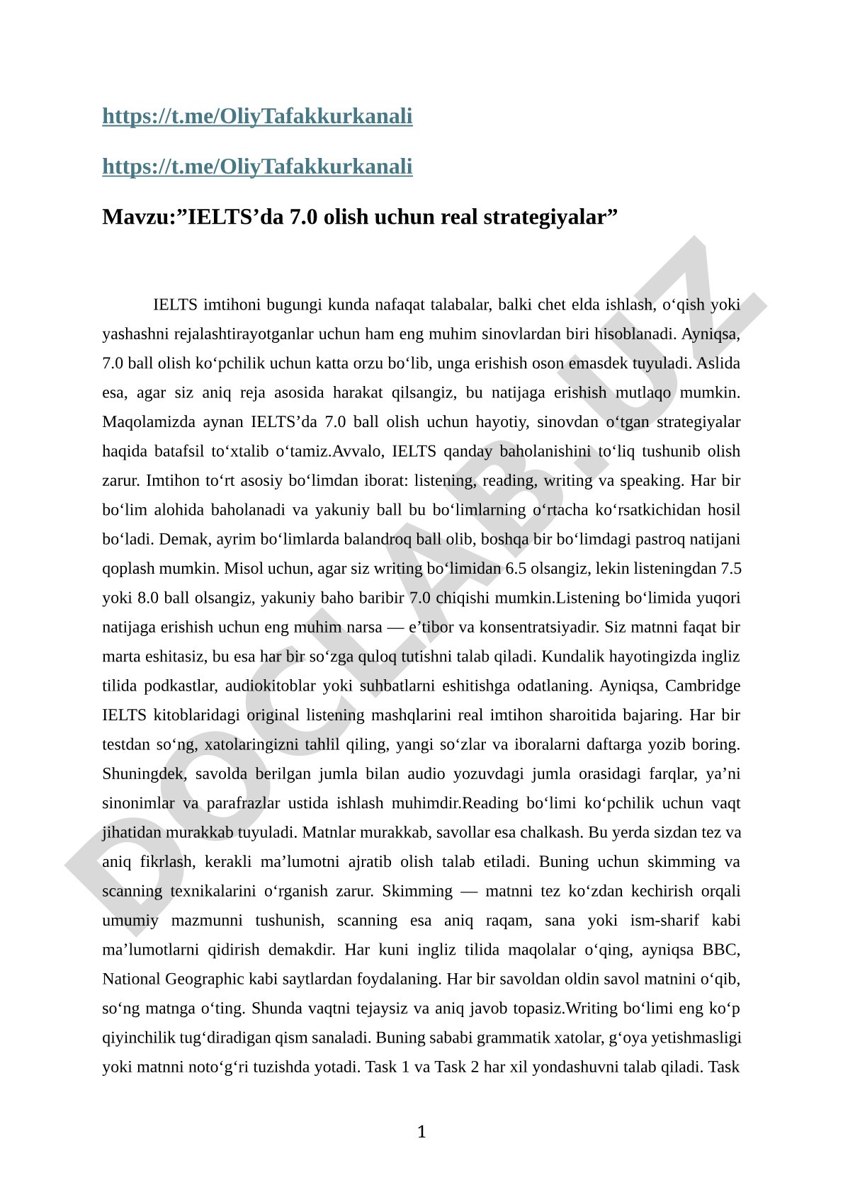 IELTS'da 7.0 olish uchun real strategiyalar