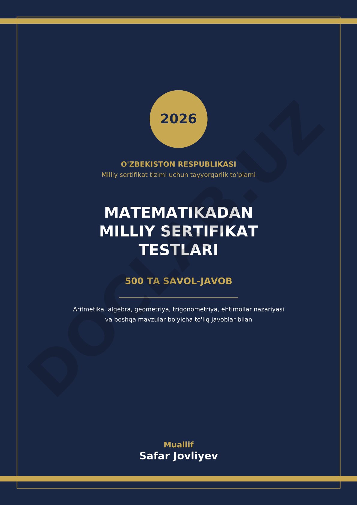 Matematikadan milliy sertifikat testlari 2026
