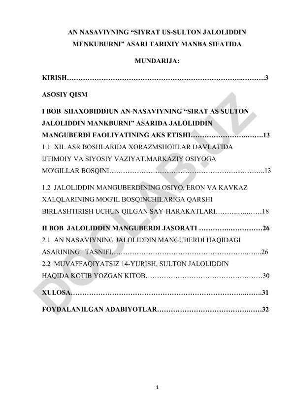 An Nasaviyning “Siyrat us-Sulton Jaloliddin Menkuburni” asari tarixiy manba sifatida