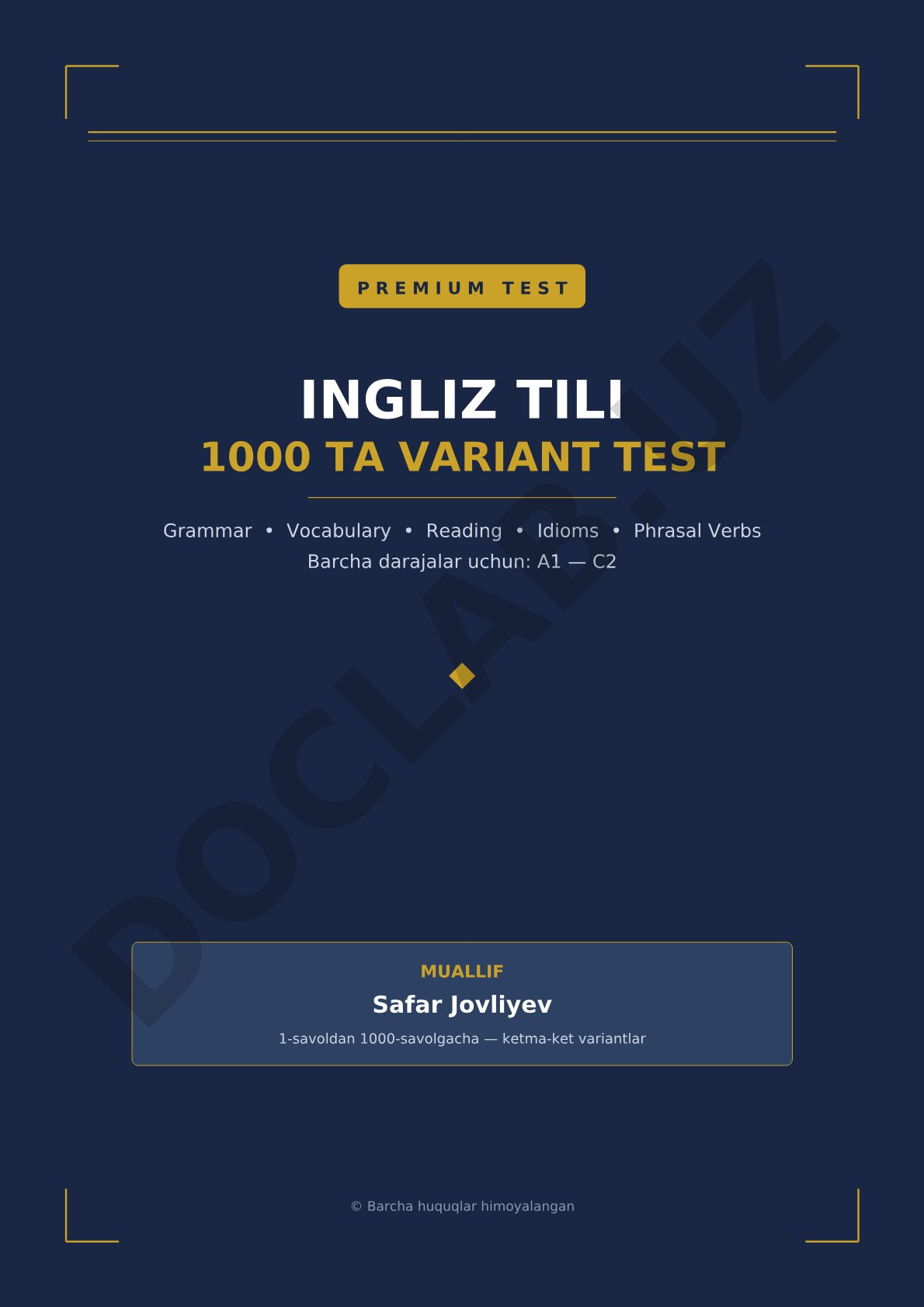 Ingliz tili 1000 ta variant test