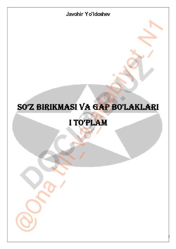 Ona tili va adabiyot fanidan test savollari