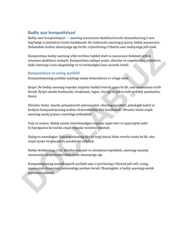 Badiiy asar kompozitsiyasi