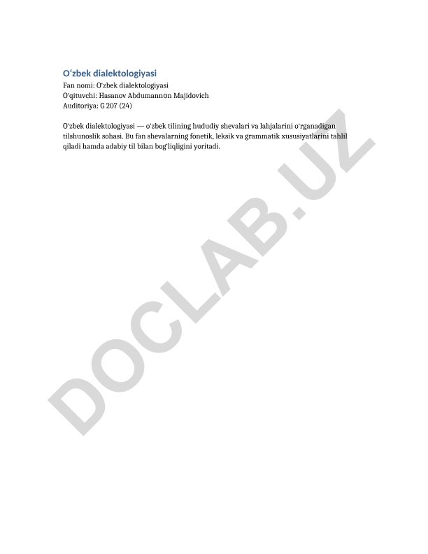 O‘zbek dialektologiyasi