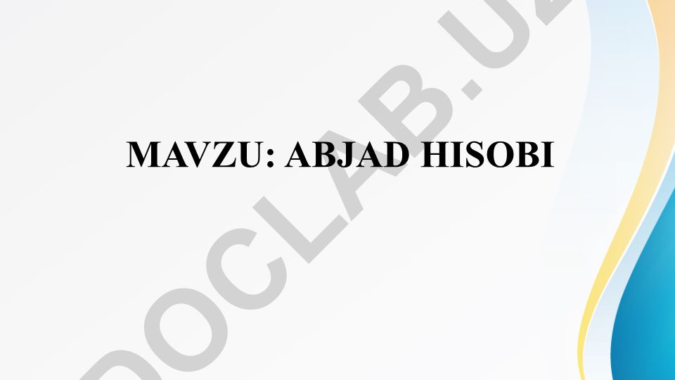 Abjad hisobi haqida ma'lumot