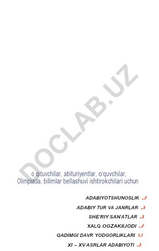 Adabiyotdan mukammal savol-javoblar