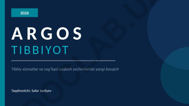 Argos tibbiyot 2026 yilgi rivojlanish strategiyasi va rejalari