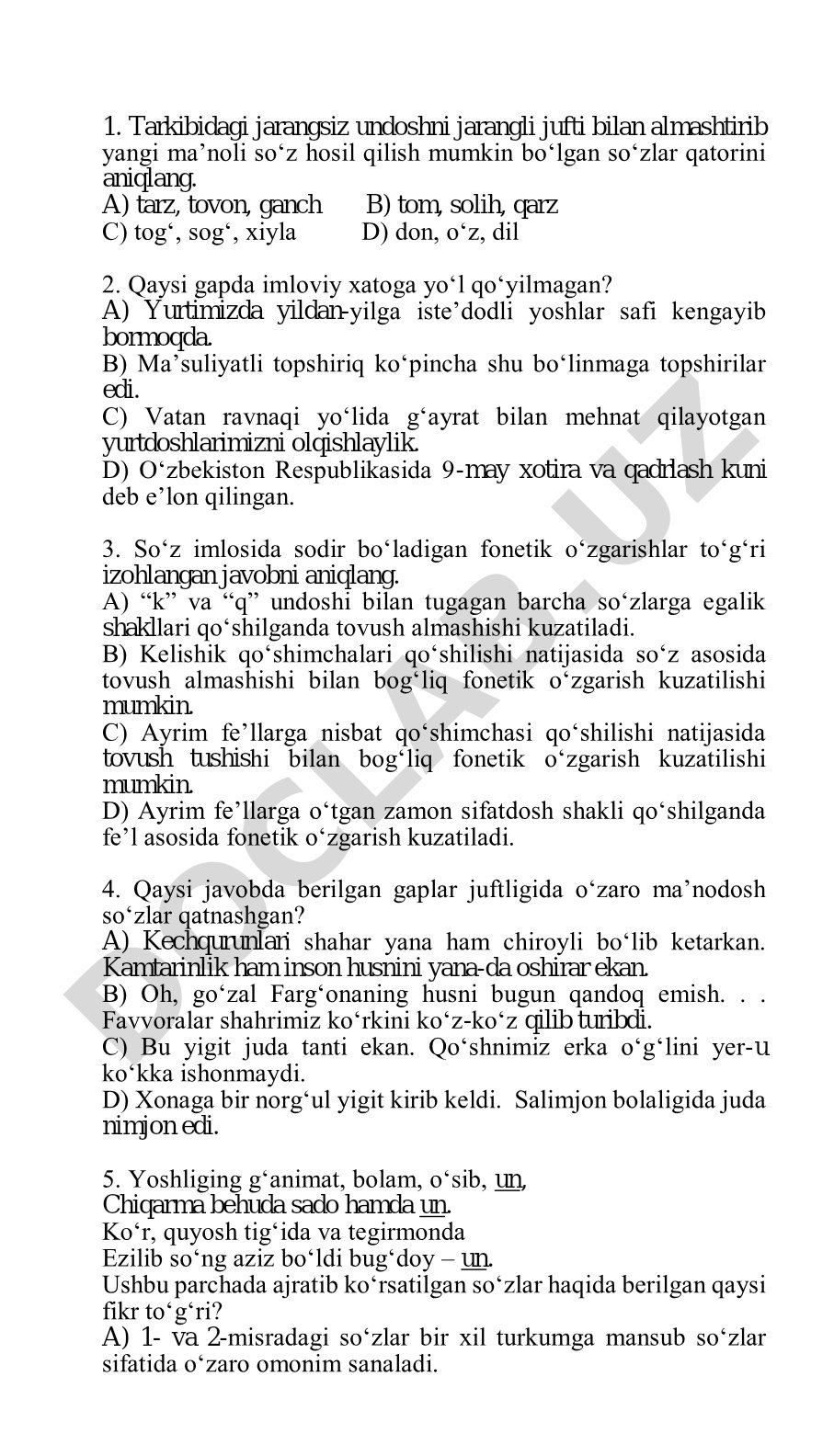 O'zbek tili imlo qoidalari va fonetik o'zgarishlar