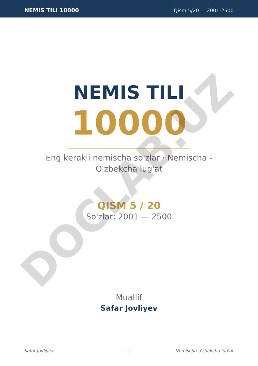 Nemischa-o'zbekcha lug'at (2001-2500 so'zlar)