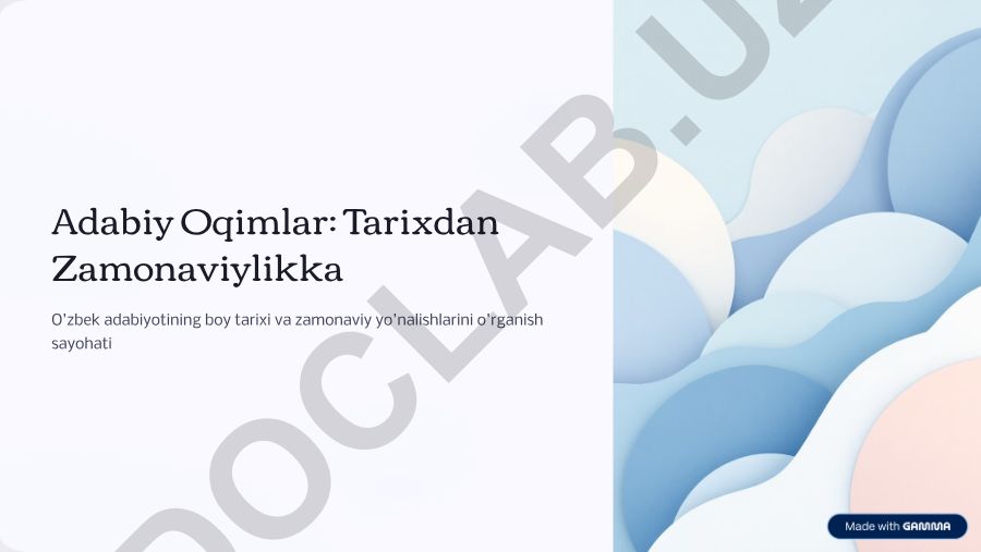 Adabiy Oqimlar: Tarixdan Zamonaviylikka